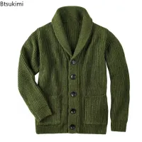 Men's Shawl Collar Cotton Cardigan Sweater thumbnail 2