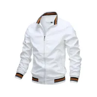 Men's White Waterproof Windbreaker Jacket thumbnail 2