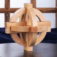Wooden Kongming Luban Lock 3D Puzzle Ball thumbnail 1