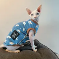 Sky Blue Fleece Cat Sweater Jumpsuit thumbnail 1