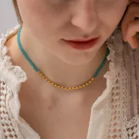 Gold Plated Blue Bead Bracelet thumbnail 2