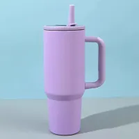 40 oz Insulated Tumbler with Handle Straw Double Wall Vacuum Leakproof Thermal Iced Travel Mug Hot Drink Coffee Cup with Lid thumbnail 6