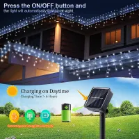 Solar Waterfall Curtain Lights thumbnail 2