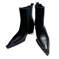 Luxury Designer Pointed Toe Chelsea Ankle Boots thumbnail 3