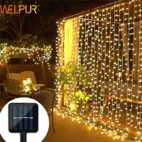 Solar Curtain LED String Lights 300 LEDs thumbnail 1