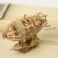 3D Wooden Airship Puzzle Kit thumbnail 3