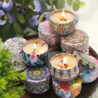 Vintage Can Soy Wax Flower Candle thumbnail 4