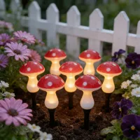 Solar Mushroom Stake Lights thumbnail 2
