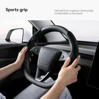 Tesla Model 3/Y Suede Velvet Steering Wheel Cover thumbnail 6