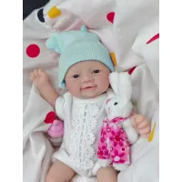 Silicone Reborn Baby Doll 7" Blue Eyes thumbnail 3