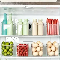 Refrigerator Bins with Handles Clear Door Containers Organizer for Kitchen Pantry Freezer Food Fruit Vegetable Seasoning Storage thumbnail 3