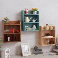 3-Tier Solid Wood Wall Shelf Organizer thumbnail 5