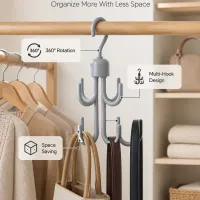 360° Rotating 4-Claw Closet Hook Hanger thumbnail 8