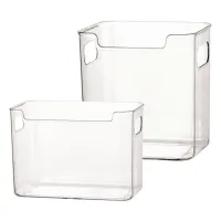 Refrigerator Bins with Handles Clear Door Containers Organizer for Kitchen Pantry Freezer Food Fruit Vegetable Seasoning Storage thumbnail 1