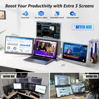 15.6" Portable Triple Screen Laptop Extender thumbnail 4