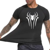 Spider Print Compression Shirt Men thumbnail 5
