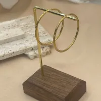 Gold Minimalist Hoop Earrings thumbnail 2