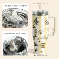 Bee Happy 40oz Vacuum Flask thumbnail 5
