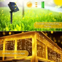 Solar Icicle Christmas Lights - 162 LED thumbnail 3