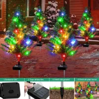 Solar Xmas Tree Stake Lights thumbnail 2