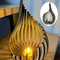 Nordic Wooden Tea Light Holder thumbnail 6