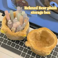 New Cute Rilakkuma Pen Holder Cartoon Anime Pen Container Desk Organizer Decorations School Students Gifts Stationery Supplies thumbnail 2