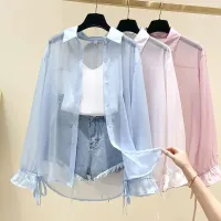 Women's Summer Chiffon Button-Up Blouse thumbnail 2