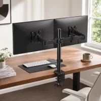 Dual Monitor Stand Adjustable Desk Mount thumbnail 1