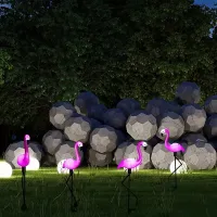Solar Flamingo Garden Stake Light thumbnail 6
