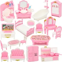Pink Mini Dollhouse Furniture Set thumbnail 1