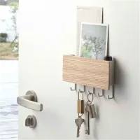 Bamboo Key Rack Wall Organizer thumbnail 3