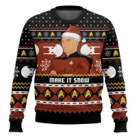 Captain Picard Ugly Christmas Sweater Pullover thumbnail 3