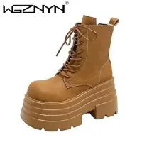 Gothic Platform Combat Ankle Boots thumbnail 1