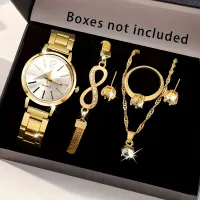 6-Piece Crystal Jewelry & Quartz Watch Set thumbnail 1