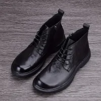 Men's Leather High Top Ankle Boots thumbnail 3