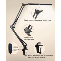 10W LED Swing Arm Desk Lamp with Clamp thumbnail 3