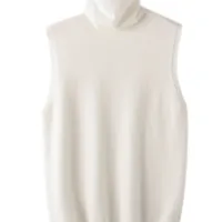 Merino Wool Turtleneck Sleeveless Vest thumbnail 3