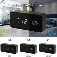 Wooden Digital Alarm Clock with Temperature thumbnail 3