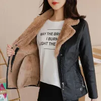 Women's PU Leather Winter Jacket thumbnail 1
