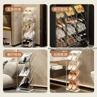 Compact Multi-Tier Narrow Shoe Rack Cabinet thumbnail 4