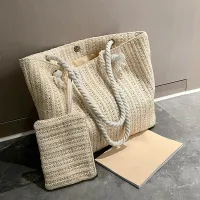 Handmade Bali Straw Tote Beach Bag thumbnail 1