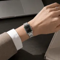 Silver Rectangle Quartz Bracelet Watch thumbnail 5