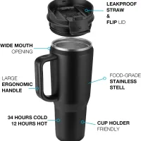 40 oz Insulated Tumbler with Handle thumbnail 2