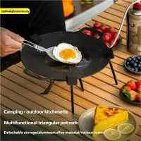 Triangular BBQ Grill Pot Rack with Chain thumbnail 1
