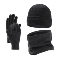 Men's Winter Beanie Scarf Gloves Set thumbnail 5