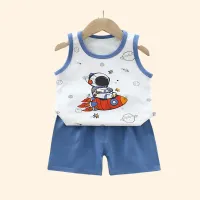 Kids Summer Cotton Vest Suit Set thumbnail 4