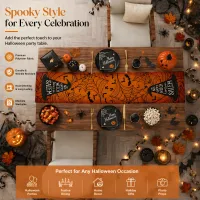 Halloween Witch Hat Spider Web Table Runner thumbnail 4