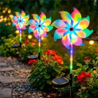 Solar Windmill Garden Light thumbnail 1