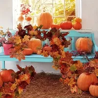 Faux Maple Leaf Garland Set of 2 thumbnail 2