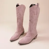 Embroidered Western Knee High Boots thumbnail 4